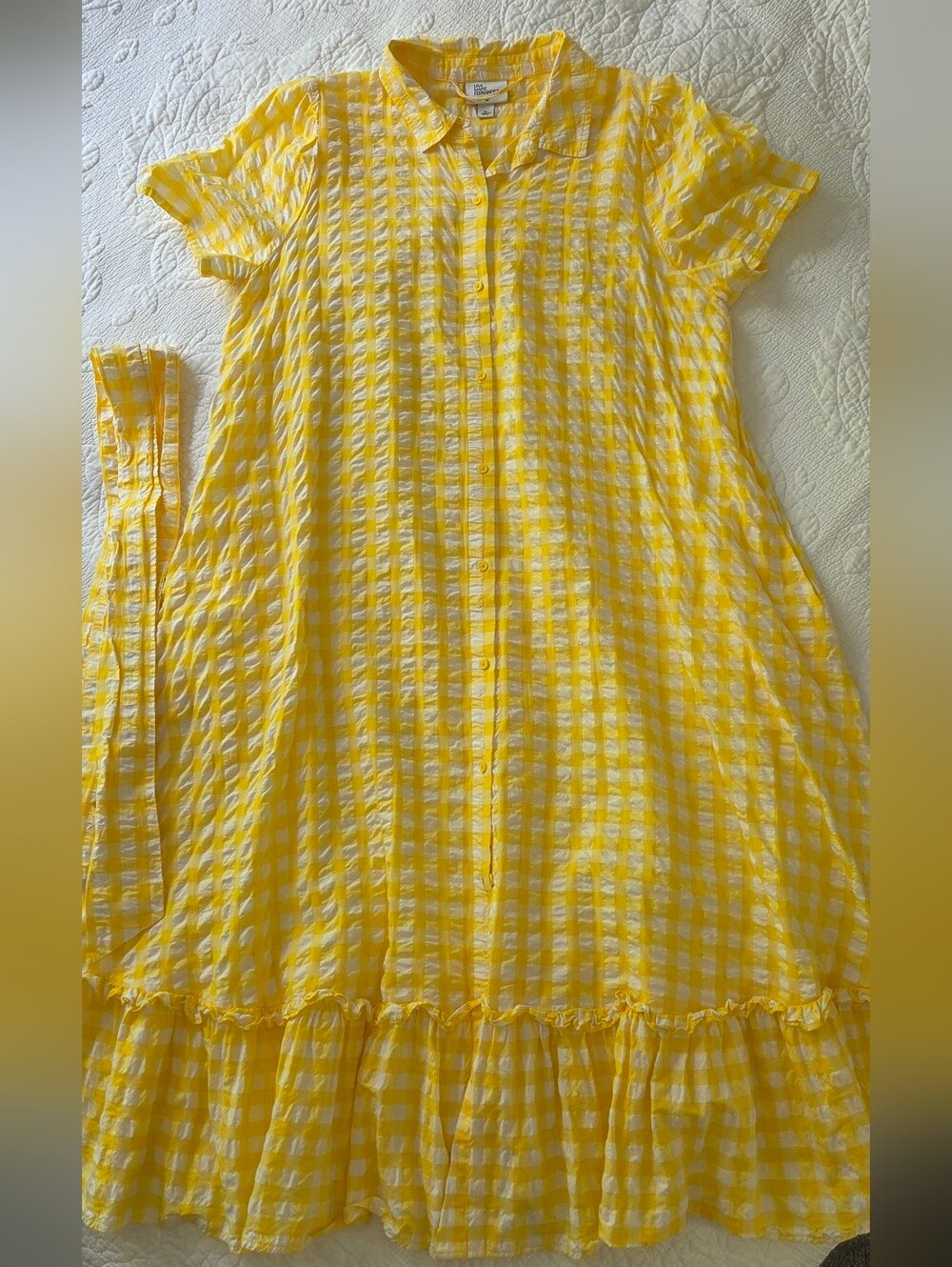 Lisa Marie Fernandez x Target Yellow and White Gingham Maxi Dress